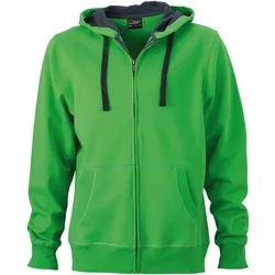 James & Nicholson Schwere Herren Kapuzenjacke Sweatjacke JN595 green/carbon 3XL