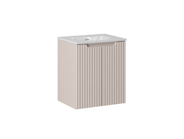 Meuble simple vasque encastrée 50cm 2 portes Riva Cachemire