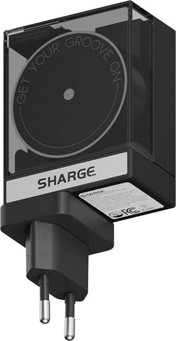 SHARGE Retractable 65 GaN-Ladegerät, 65W, 2x USB-C, integriertes USB-C-Kabel - schwarz