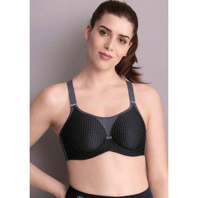 Sport-BH ANITA ACTIVE "performance wireX", Damen, Gr. 90, Cup E, schwarz (schwarz, anthrazit), Stoff, Obermaterial: 55% Polyamid, 23% Polyester, 22% Elasthan, Mesh, clean, matt, Basic, regular fit, BHs Sport-BH, nahtlose Cups, extrem flache Nähte,...