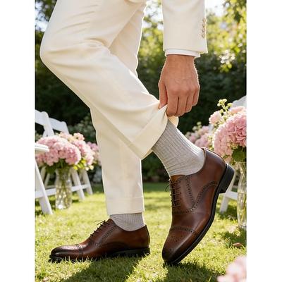 Braune Herren-Oxfordschuhe aus Leder – klassisches Design mit hochwertiger Verarbeitung, perfekt für Hochzeiten, Business und formelle Anlässe