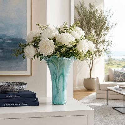 "Sagebrook Home 13"" Idro Tall Italian Art Glass Vase"