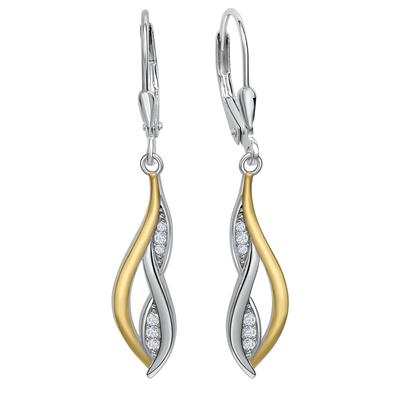 Paar Ohrhänger VIVANCE, weiß (weiß, weiß), Ohrringe, Damen, one-size, Silber 925 (Sterlingsilber), Ohrhänger