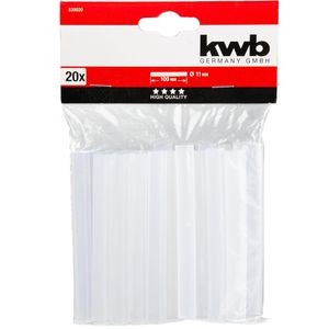 kwb Heißklebesticks 539020, transparent, Ø 11mm, Länge 100mm, 20 Sticks