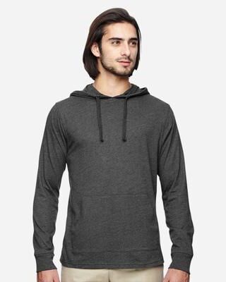 econscious EC1085 Eco Jersey Pullover Hooded Long Sleeve T-Shirt in Charcoal/Black size Medium   Organic