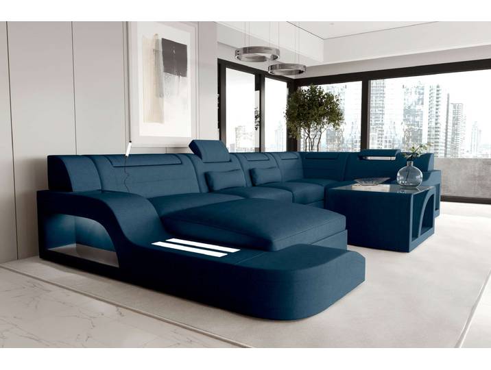 Wohnlandschaft Palermo U Form Stoffsofa