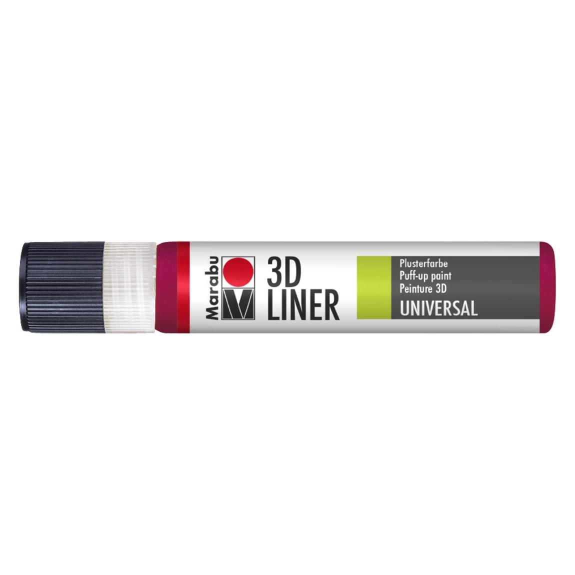 Marabu Textilfarbe 3D-Liner, 25 ml, Rubinrot (25 ml) (18030009638)