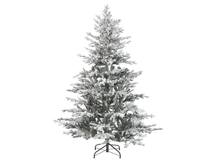 BELIANI Künstlicher Weihnachtsbaum Grün und Weiß 180 cm mit LED Beleuchtung und Kunstschnee Schneebedeckt Weihnachtsdeko