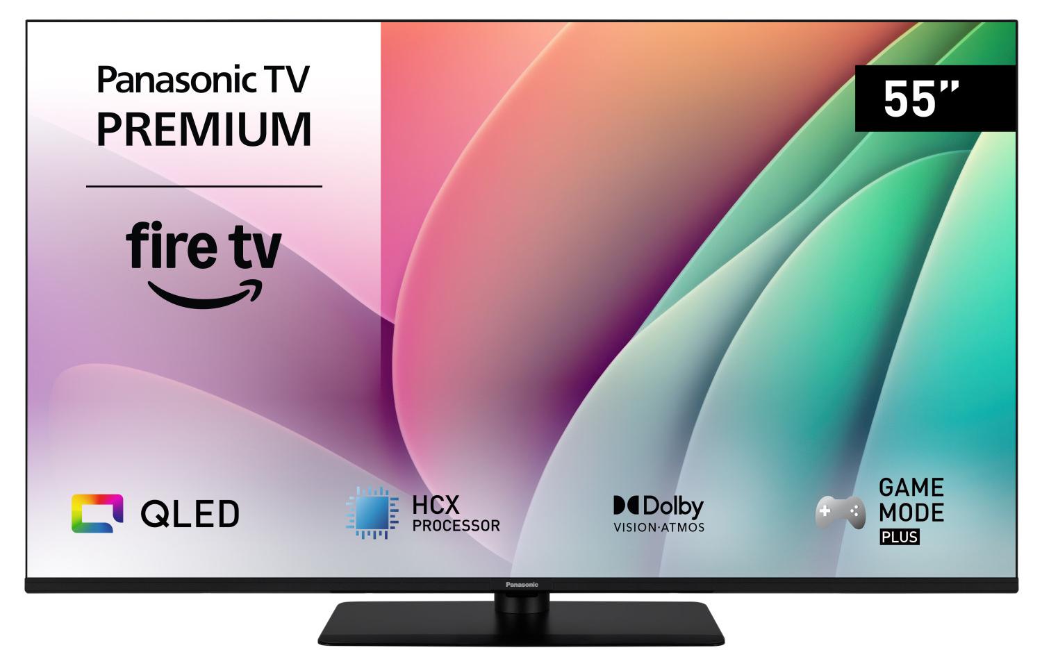 Panasonic TV-55W80AEZC, 139,7 cm (55"), 3840 x 2160 Pixel, QLED, Smart-TV, WLAN, Schwarz