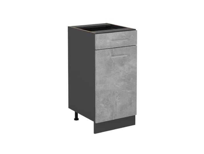 Vicco Küchenunterschrank R-Line, Beton, 40 cm 1 Schublade · Ohne Arbeitsplatte · Höhenverst. Füße · Leichter Zugriff · Frei kombinierbar