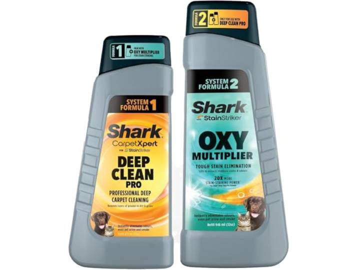 Shark StainStriker kit de solutions de nettoyage\, recharge StainStriker Oxy Multiplier 946 ml et recharge CarpetXpert Deep Clean Pro 473 ml\, pour utilisation avec la série Shark PX200 - XSKBSBND200EUT