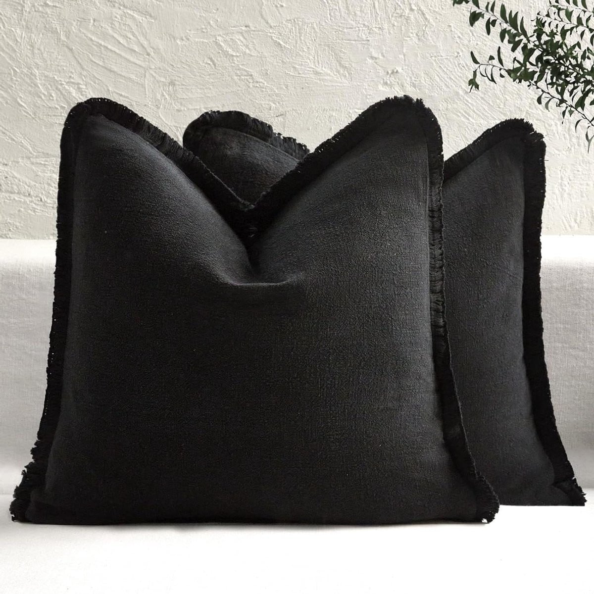 Decoratieve Kussenhoes Boho Franje Zwart - 41 x 41 cm