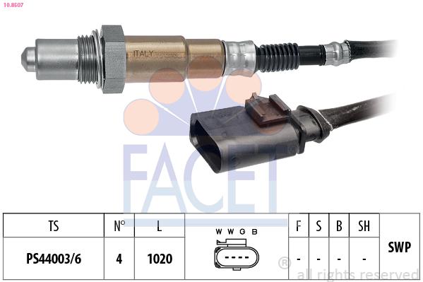 FACET Lambdasonde Made in Italy - OE Equivalent 108507 für VW