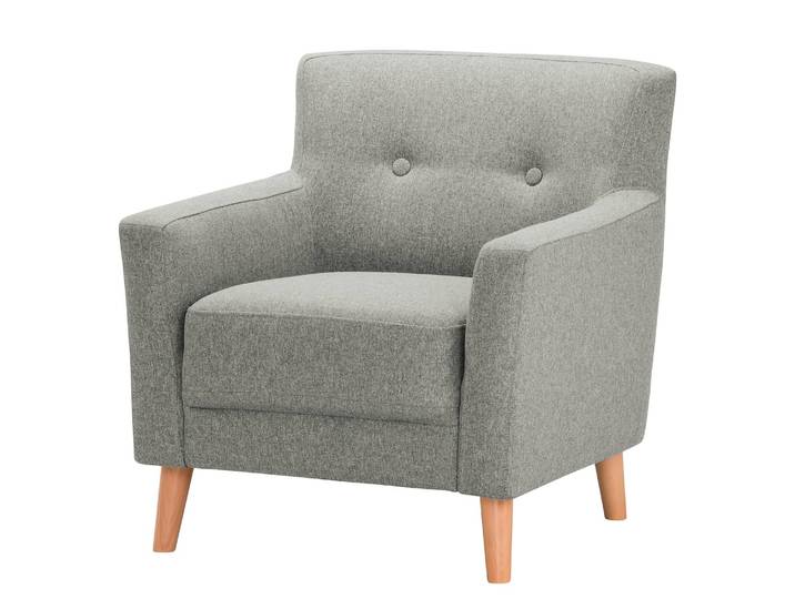 Fauteuil Bette II Gris/Gris Tissu 80 x 82 x 80cm