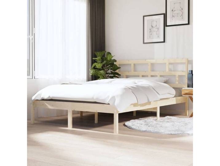 CHIC Lit adulte 2 places - 120x190 cm Structure/Cadre de lit Bois massif #Sara27237