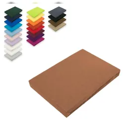 EXKLUSIV HEIMTEXTIL Topper Jersey Spannbettlaken 180 x 200 cm Nougat