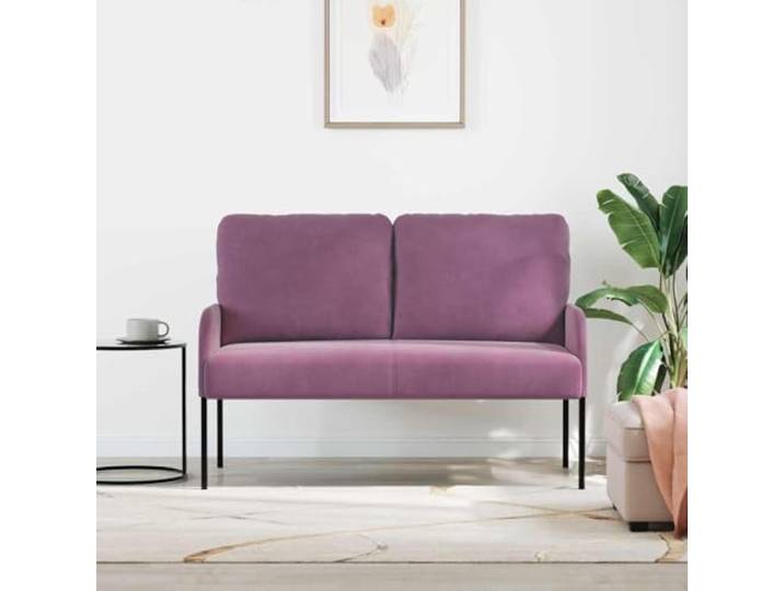KTHLBRH Sofa mit Kissen, Violett, 110 cm, Sperrholz Metallbeine, weiches Polyester, pflegeleicht, modernes Design