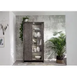 Vitrine Akazie 105x45x204 grau lackiert PURE ACACIA #911