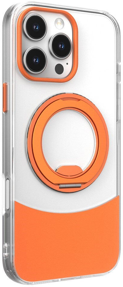iPhone 14 / 13 EIDERWOOD Hybrid Mobilcover med Ståfunktion - MagSafe Kompatibel - Gennemsigtig / Orange