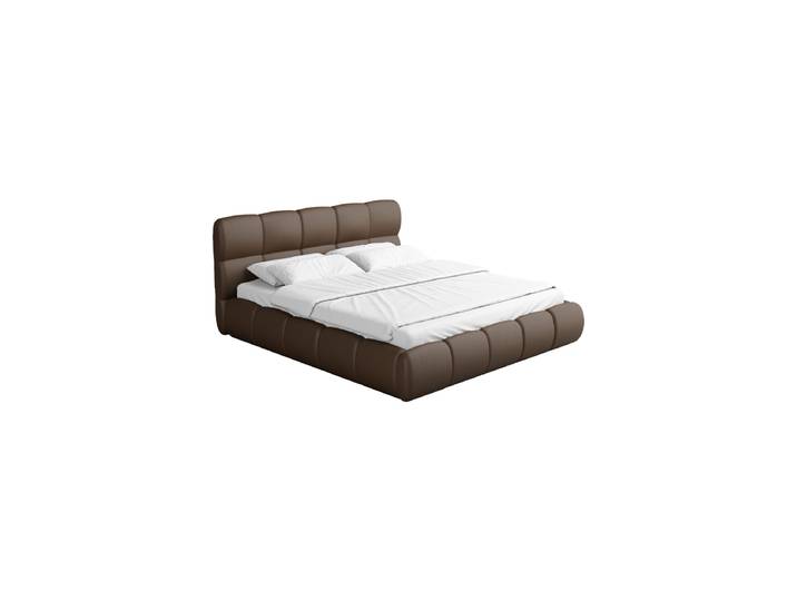 Design Polsterbett „Isola“ mit Ablagefach, Kunstleder Dunkelbraun BLOOMINGLOFT Collection
