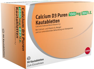 PUREN Pharma GmbH & Co. KG CALCIUM D3 Puren 1000 mg/880 I.E. Kautabletten 90 St 11333408