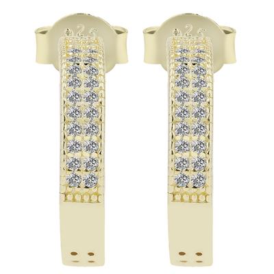 Paar Ohrstecker ADELIA´S "Ohrringe – Ohrstecker aus 925 Silber mit Zirkonia", Damen, Gr. Damen, Silber 925 (Sterlingsilber), gold, Ohrringe, Perfekt zum Verschenken an besondere Menschen