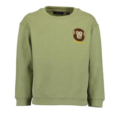 Sweater BLUE SEVEN "Sweatshirt", Jungen, Gr. 134, grün (7651, schilf), 100% Baumwolle, normal normal, Rundhals, gerader Abschluss, Sweatshirts Sweater
