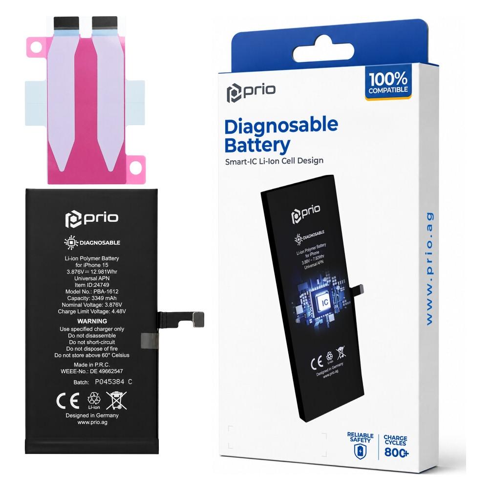 prio Diagnosefähiger Akku für iPhone 15 (PBA-1612)