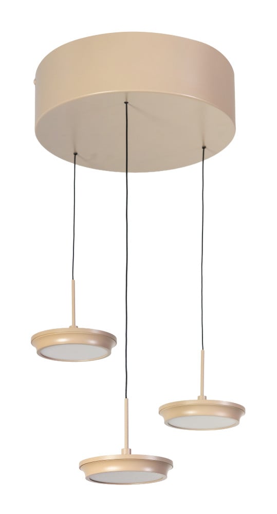 Moderne 3-lichts hanglamp Desiree van ETH in beige en bruin