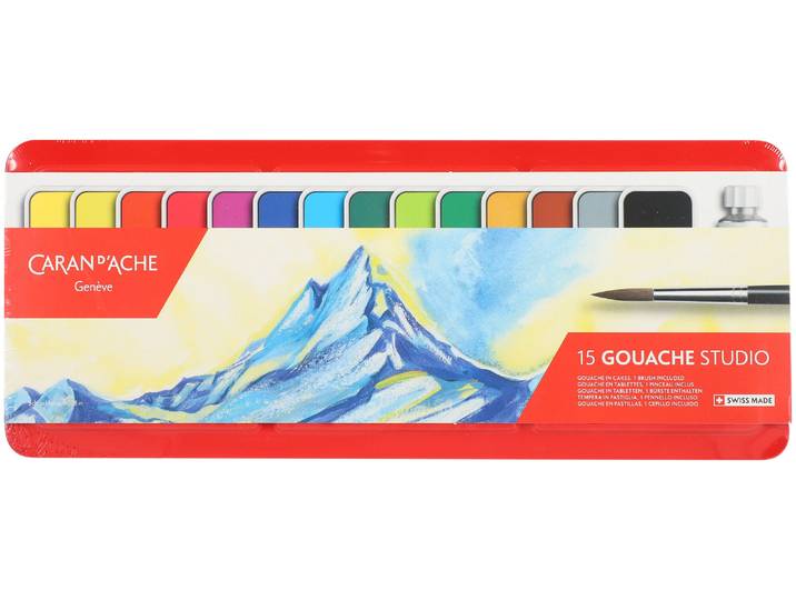Caran d'Ache Gouache Tabletten Assort. 15 Farben