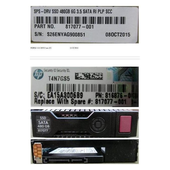 HPE 480GB hot-plug SSD 3.5 Inch (480 GB) (817077-001)