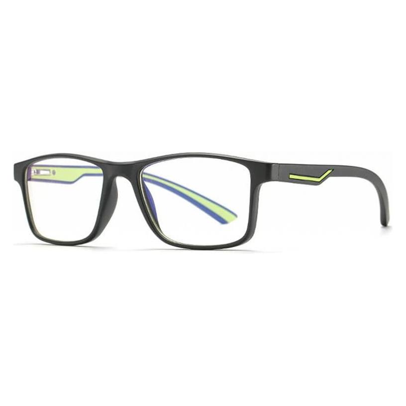 Techsuit - Anti-Blue Light Glasses Reflex TR90 (F2388) - Rectangular - Sand Black / Green (56339592)