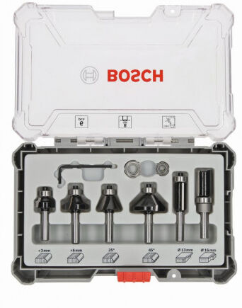 Bosch Kit de 6 fraises a araser et de bordage a queue de 8 mm 2607017469