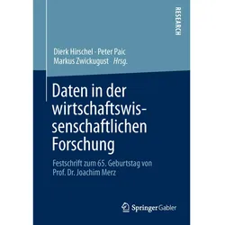 Daten in der wirtschaftswissenschaftlichen Forschung, Fachbücher von Markus Zwick, Dierk Hirschel, Peter Paic