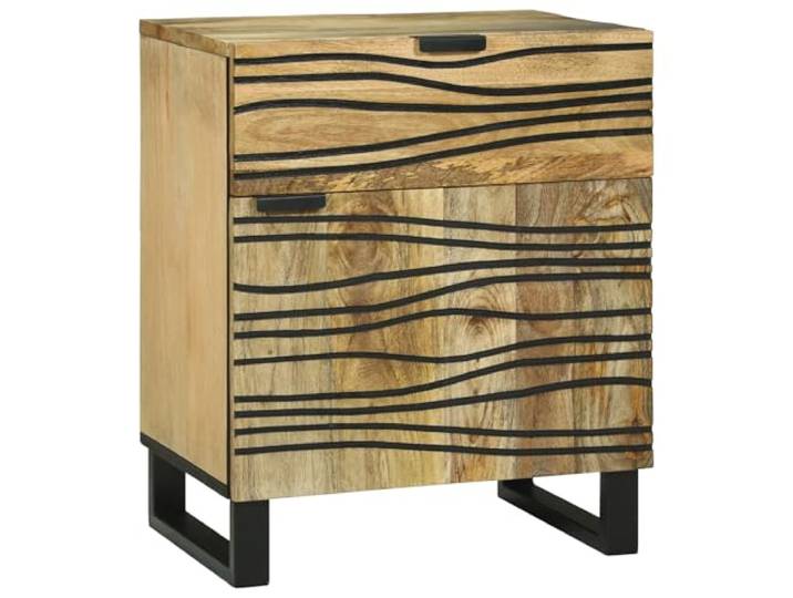 HEFZGDB Nachttisch aus Massivholz Mango 50x33x60 cm mit 2 Schubladen Modernes Design und viel Stauraum für Schlafzimmerutensilien Langlebige Holzqualität und Elegante