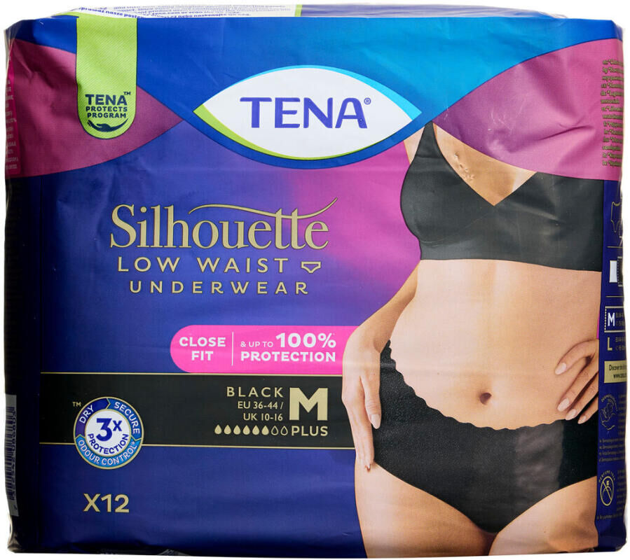 Tena Silhouette Plus Sort Medium Medicinsk udstyr 12 stk