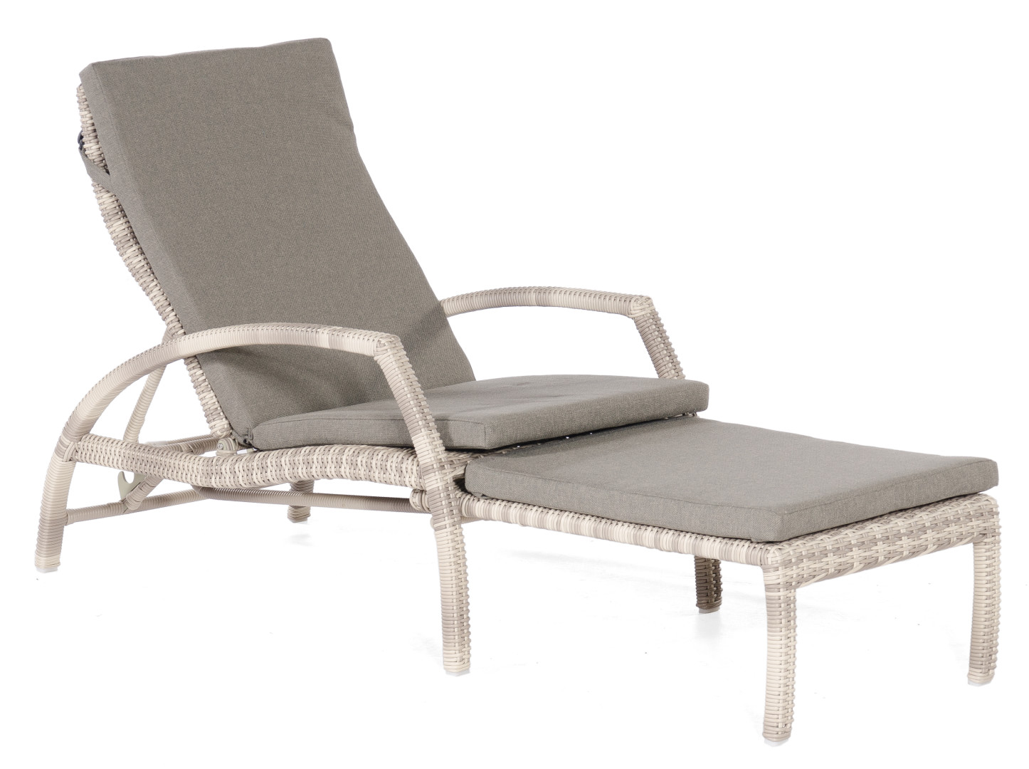 Sonnenpartner Mauritius Sonnenliege mit Auflage Alu mit Polyrattan white-coral