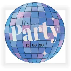 Einladungskarte Geburtstag: Discokugel in Blau