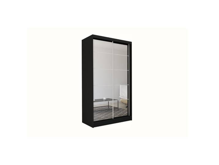 SCHWEBETÜRENSCHRANK FIORELLA 150/216/61 cm 2-türig mit Spiegel Schwarz