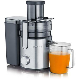 Severin Entsafter ES 3570, Zentrifugalentsafter, 70 mm Einfüllöffnung, mit Tropfstopp, silber, 800 W, 1,1 Liter
