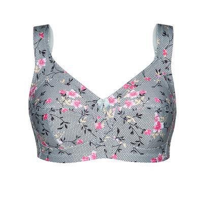 Bügelloser BH SUSA "BH ohne Bügel limited", Damen, Gr. 90, Cup E, bunt (lind, bedruckt), Obermaterial: 48% Polyester PES. 39% Baumwolle CO. 7% Elasthan EL. 6% Polyamid PA., BHs