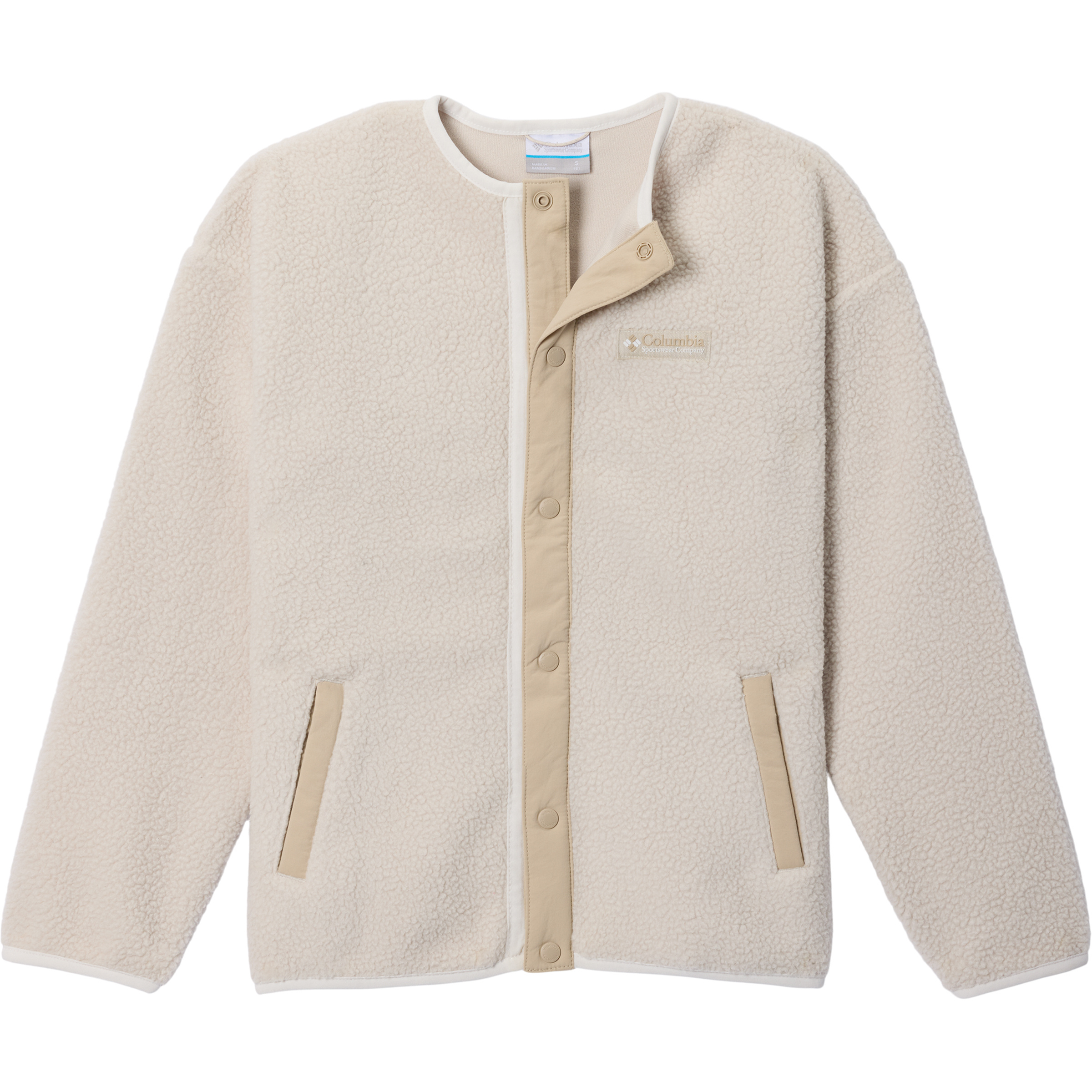 Columbia Helvetia Full Snap Fleece Kinder Fleecejacke beige Größe 140 Camping Widerstandsfähig