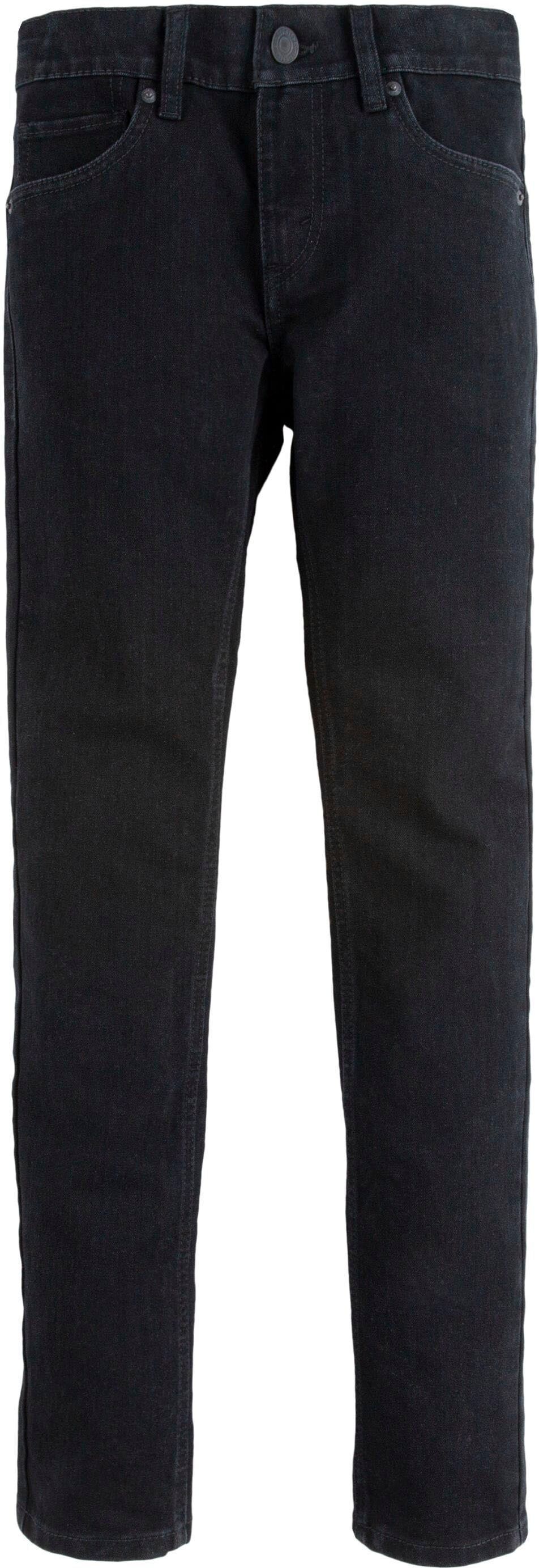 Skinny-fit-Jeans LEVI'S KIDS "LVB-510 SKINNY FIT JEANS", Jungen, Gr. 14/164, N-Gr, schwarz, Denim/Jeans, Obermaterial: 76% Baumwolle, 23% Polyester, 1% Elasthan, skinny fit, Jeans Skinny-fit-Jeans, for BOYS schwarz 14/164, N-Gr