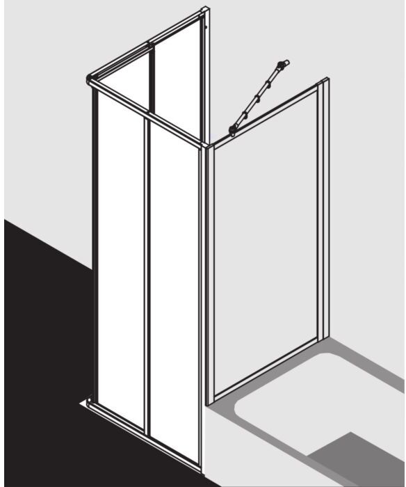 Kermi Nova 2000 Eckeinstieg N2ED20901811K 2-teilig, 90 x 185 cm, Silber matt Kerolan Fontana