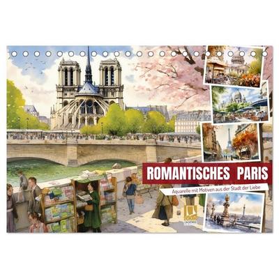 Romantisches Paris (Tischkalender 2027 DIN A5 quer), CALVENDO Monatskalender