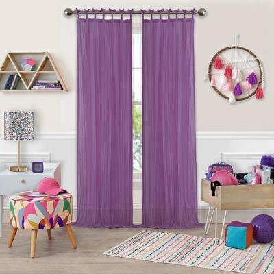 Threadmade Greta Kid's Tab Top Sheer Window Curtain Panel