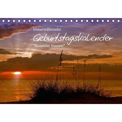 Immerwährender Geburtstagskalender – Beautiful Sunsets (Tischkalender immerwährend DIN A5 quer)
