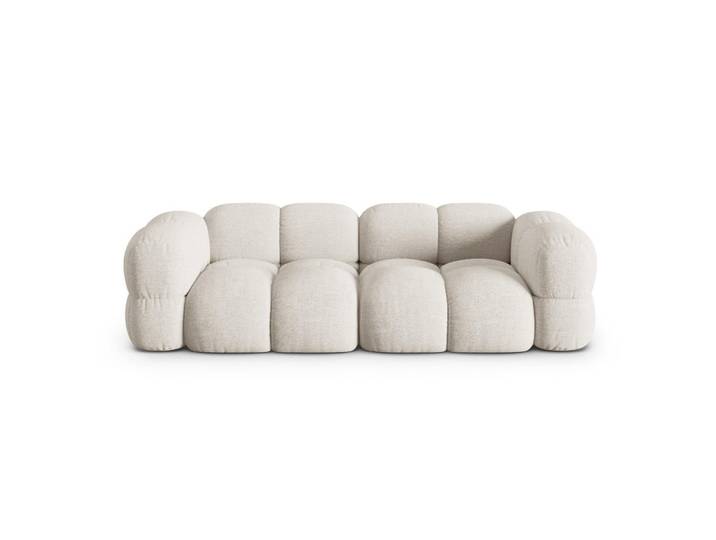 Cosmopolitan Design Sofa Loretto aus strukturiertem Stoff beige 4 Sitzplätze, Beige, 100x68x250 cm, Wohnzimmer, Sofas & Couches, Sofas