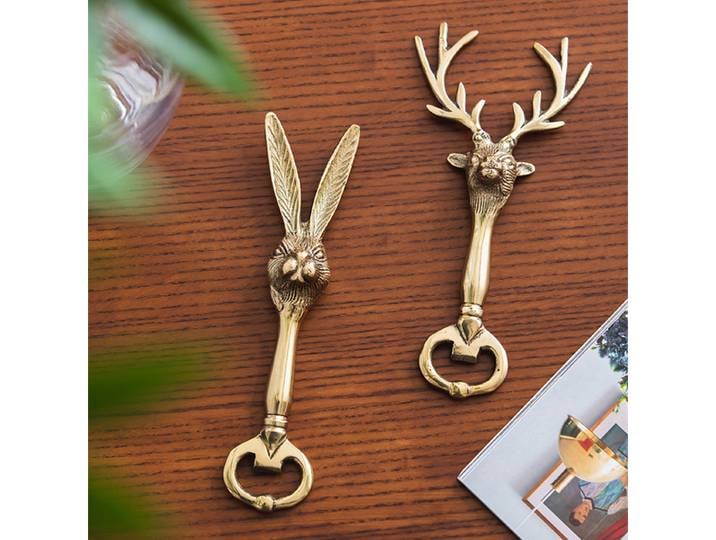 Ouvre-bière en laiton, outils de cuisine, ouvre-bouteille d'élan, ornements de salon, salle à manger, décor de bureau personnalisé, accessoires de Bar