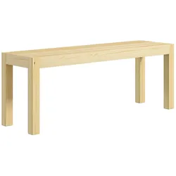 MODFU Sitzbank Holzbank Essbank Kiefernholz Natur 120x33x45 cm für 2 Personen mit Anti Rutsch Fußpads stabile Konstruktion bis 240 kg